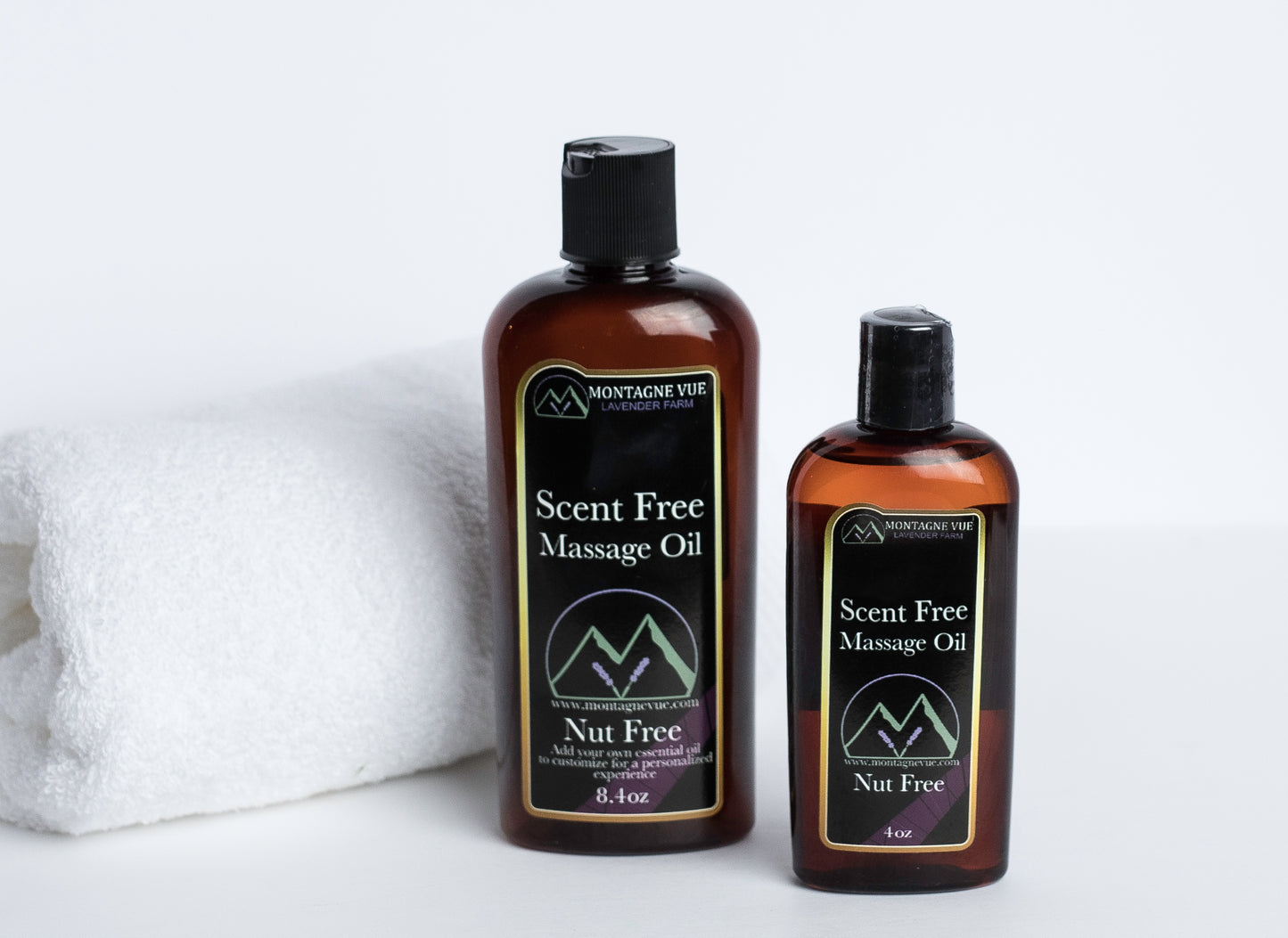 Nut-Free Massage Oil: Unscented or Scent Free 4oz - 8.45oz